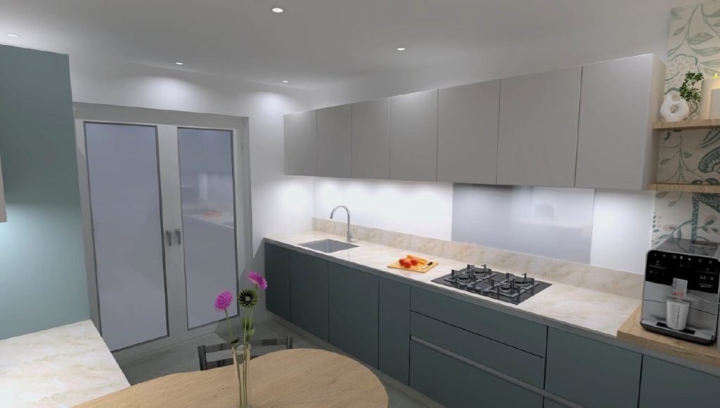 Conception agencement par Idea Mobilier. Vue projet.